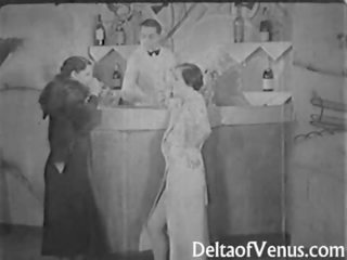 Auténtico vendimia sucio vídeo 1930s - dos mujeres un hombre trío